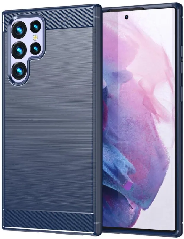Kryt na mobil MG Carbon silikónový pre Samsung Galaxy S23 Ultra, modrý