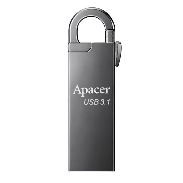 Apacer USB flash disk, USB 3.0, 64GB, AH15A, strieborný, AP64GAH15AA-1, USB A, s karabínkou