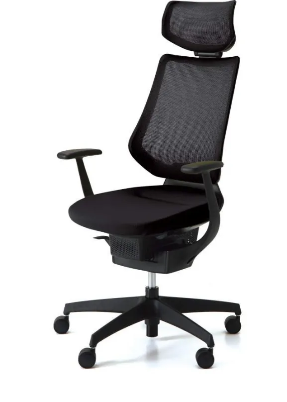 Kancelárska stolička ING Glider 360 ° s podhlavníkom - čierna