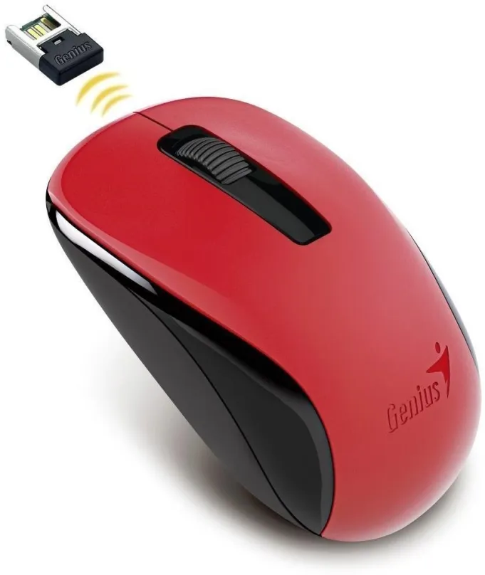 Myš Genius NX-7005 červená, bezdrôtová, optická, symetrická, pripojenie cez bezdrôtový US