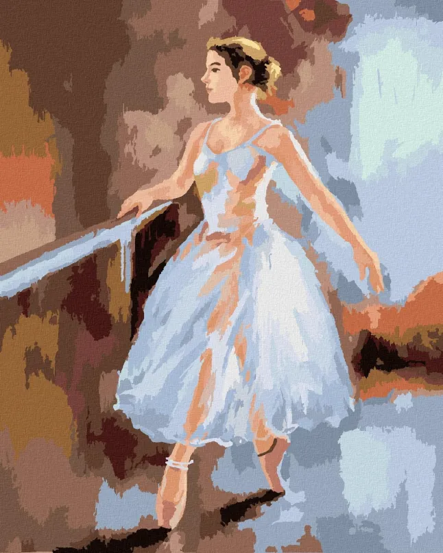 Maľovanie podľa čísel Baletka pozerajúca sa do zrkadla, 40x50 cm, bez rámu a bez vypnutia plátna