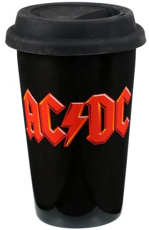 Cestovný hrnček AC/DC: Logo - cestovný hrnček s viečkom