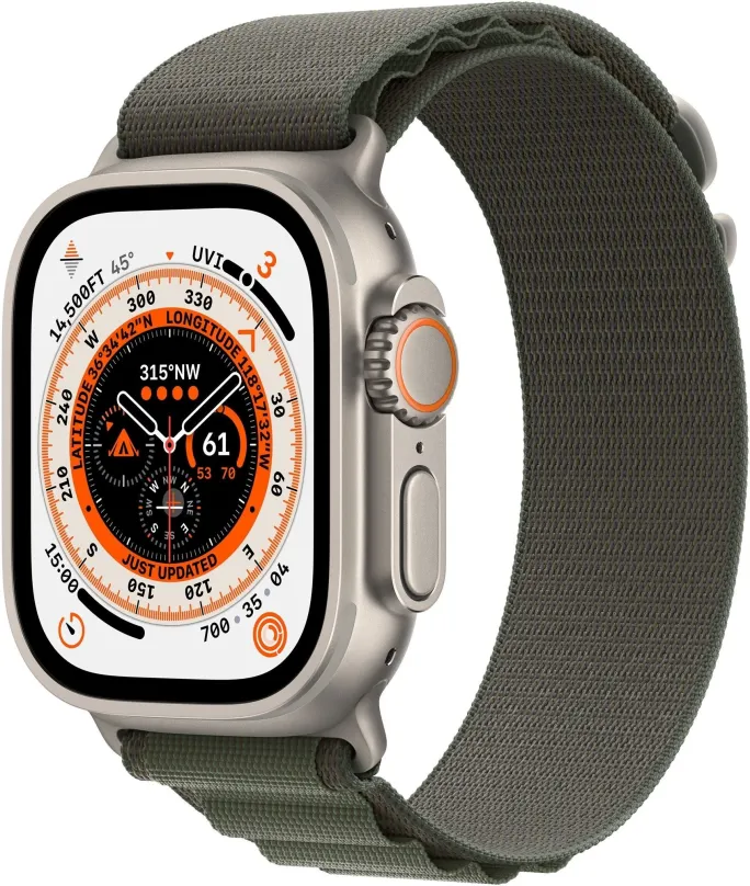 Chytré hodinky Apple Watch Ultra 49mm titánové púzdro so zeleným alpským ťahom - Small