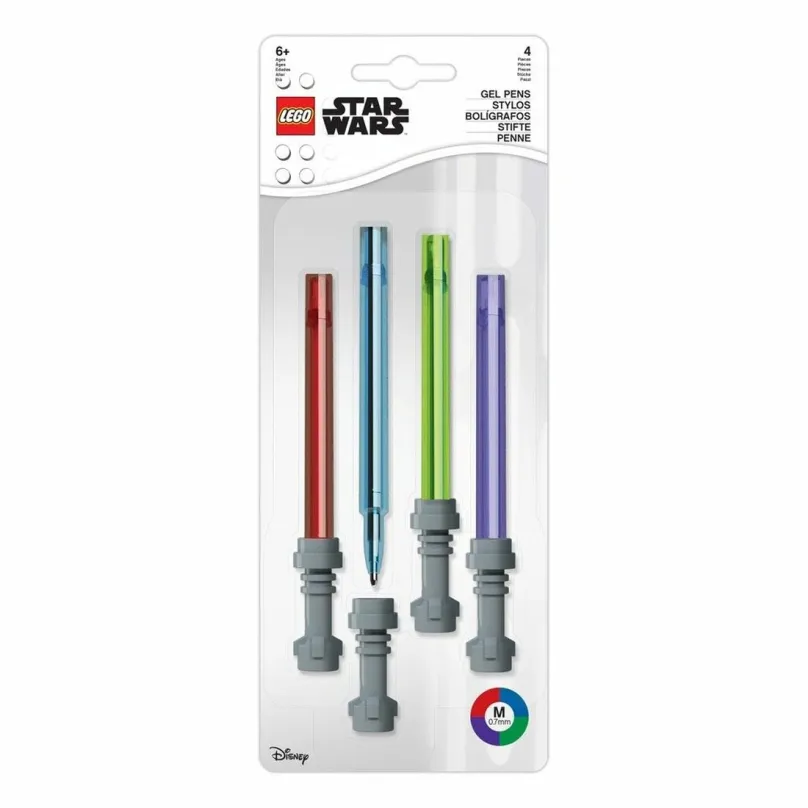 Gélové pero LEGO Star Wars Set Gélových pier, svetelný meč - 4 ks