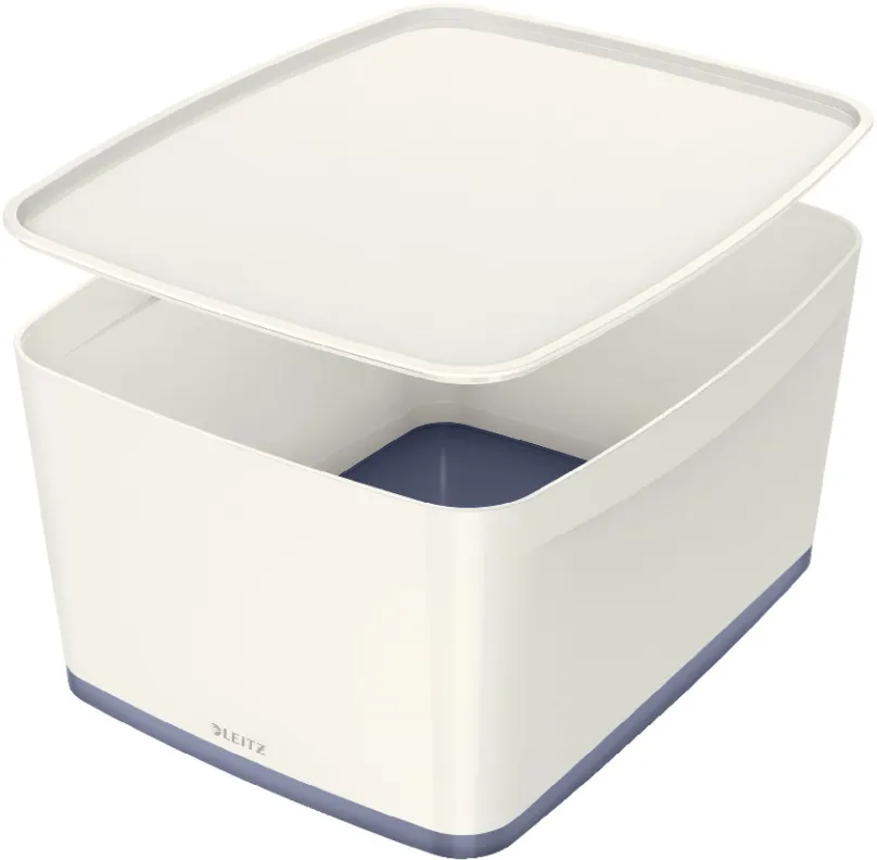 Úložný box Leitz WOW MyBox, veľkosť L, biela/sivá