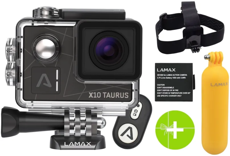 LAmax X10 Taurus + čelenka, plavák a náhradné batérie