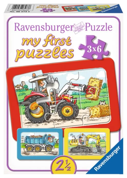 RAVENSBURGER Moje prvé puzzle Stavebné stroje 3x6 dielikov