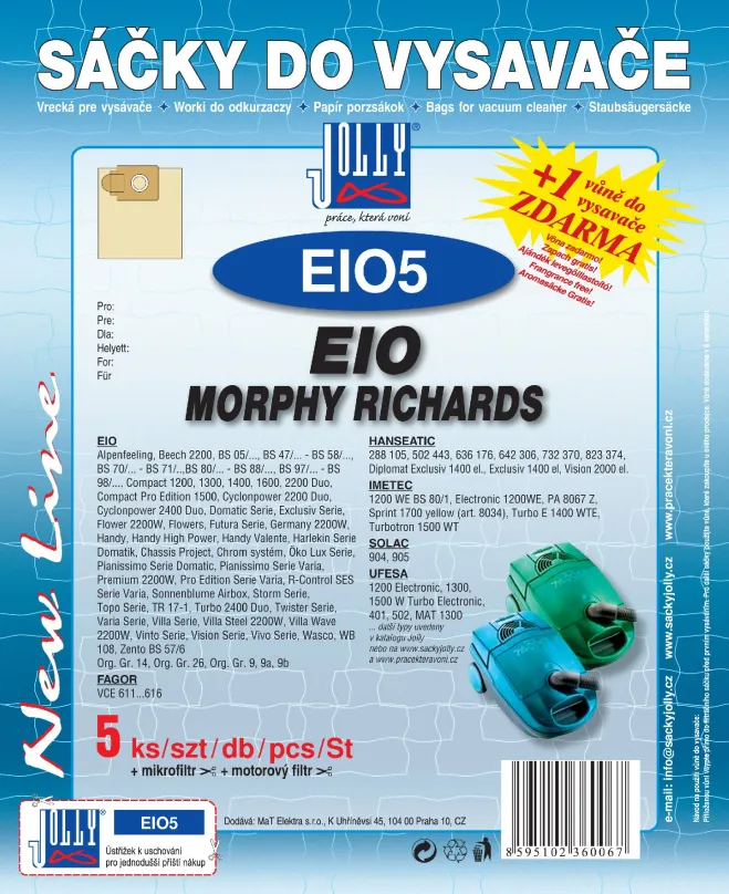 Vrecká do vysávača Vrecká do vysávača EIO5