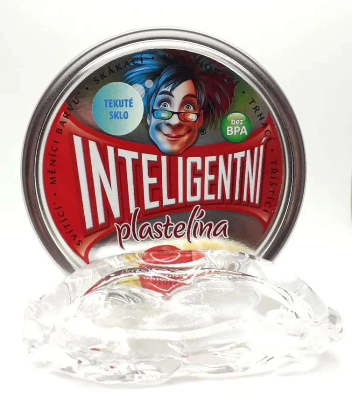 Plastelína Inteligentní plastelína - Tekuté sklo (křišťálová), doporučeno pro dospělé