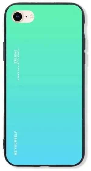 Kryt na mobil TopQ LUXURY iPhone SE 2020 pevný dúhový zelený 49261