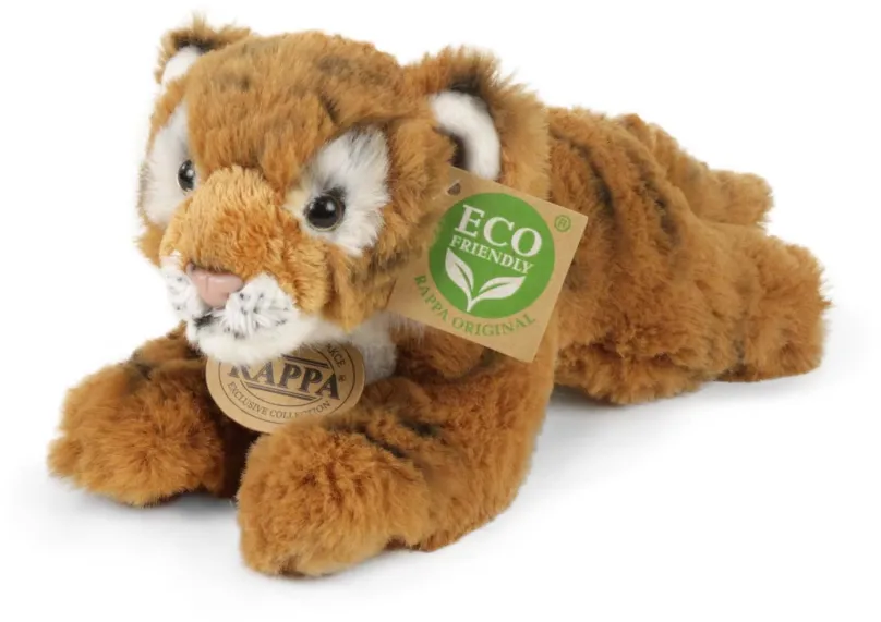 Plyšák RAPPA Plyšový tiger hnedý ležiaci 17 cm, Eco-Friendly