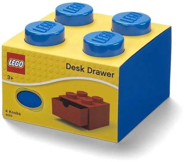 Úložný box LEGO stolové box 4 so zásuvkou modrý