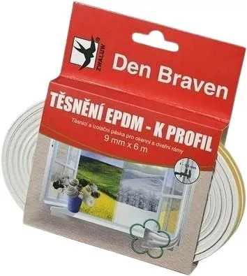 Lepiaca páska Den Braven Tesniaci profil z EPDM gumy D-profil biely 9 mm x 6 mm x 100 m