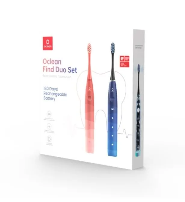 Elektrická zubná kefka Oclean Find Duo Set Sonic Electric Toothbrush Red&Blue