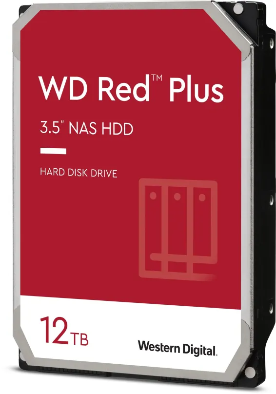 Pevný disk WD Red Plus 12TB, 3.5", SATA III, maximálna rýchlosť prenosu 196 MB/s, cac