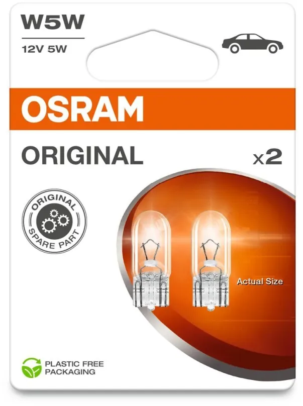 Autožiarovka Osram Originál W5W, 12V, 5W, W2.1x9.5d, 2 kusy v balení