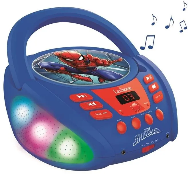 Hudobná hračka Lexibook Spider-Man Bluetooth CD prehrávač so svetlami