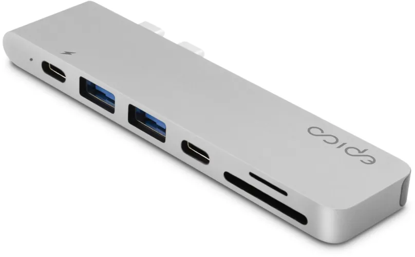 Replikátor portov Epico Hub Pro s rozhraním USB-C pre notebooky a tablety - strieborný
