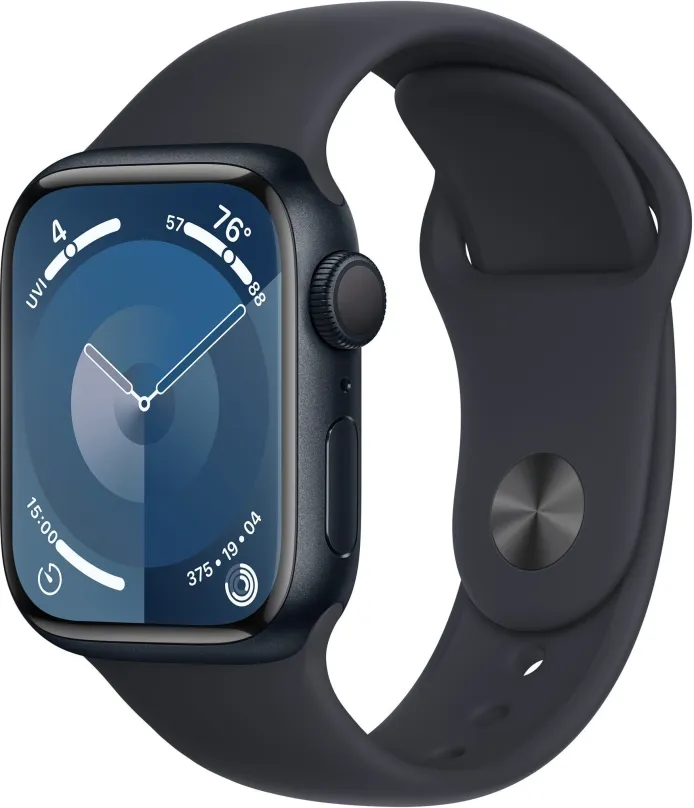 Chytré hodinky Apple Watch Series 9 41mm Temne atramentový hliník s temne atramentovým športovým remienkom - M/L
