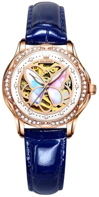 Dámske hodinky OLEVS Blue Butterfly 6615