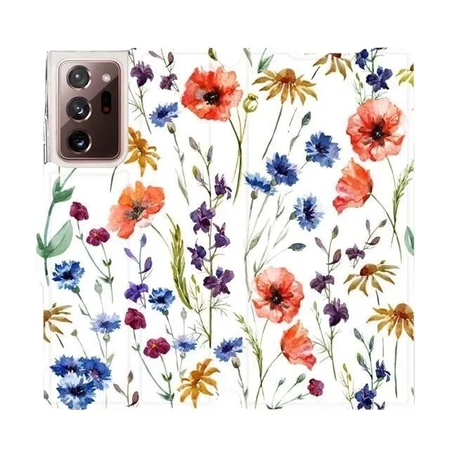 Kryt na mobil Flip púzdro na mobil Samsung Galaxy Note 20 Ultra - MP04S Lúčne kvety