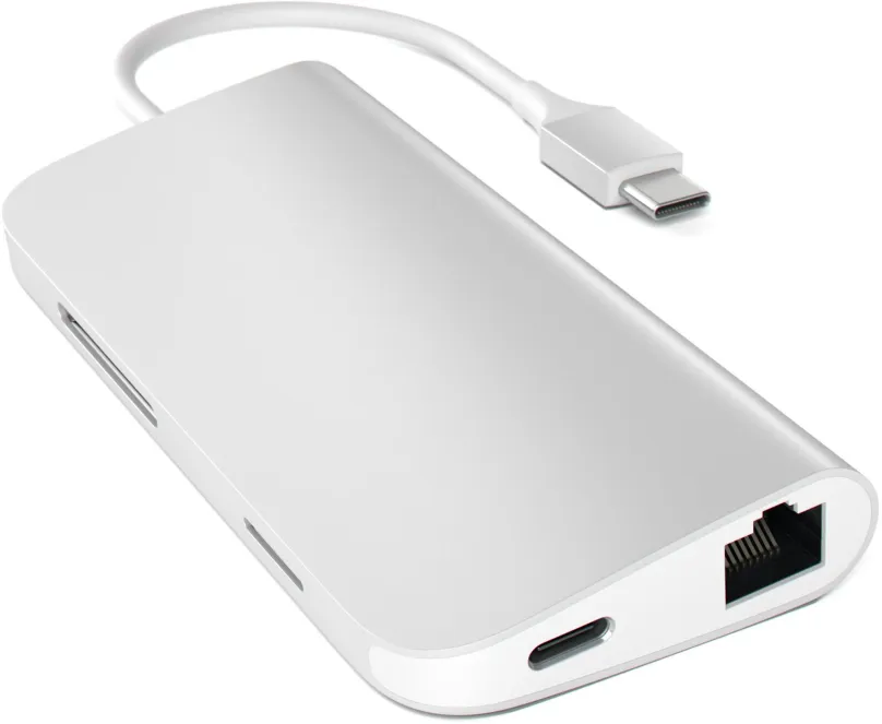 Replikátor portov Satechi Aluminium Type-C Multi-Port Adapter (HDMI 4K, 3x USB 3.0, MicroSD, Ethernet) - Silver