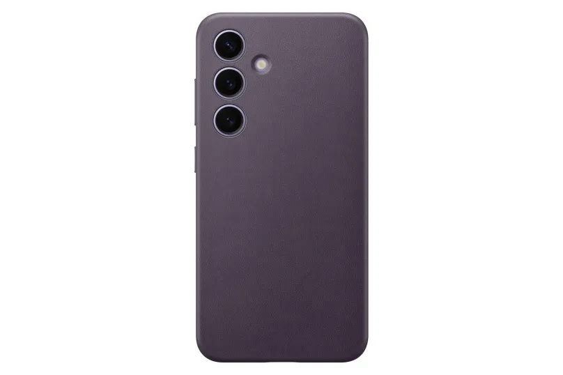 Kryt na mobil Samsung Galaxy S24 Zadný kryt z vegánskej kože Dark Violet