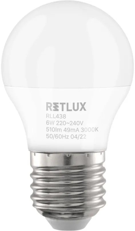 LED žiarovka RETLUX RLL 438 G45 E27 miniG 6W WW