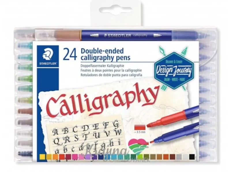 Popisovač STAEDTLER Calligraph Duo 2,0/3,5 mm kaligrafický, obojstranný, 24 farieb