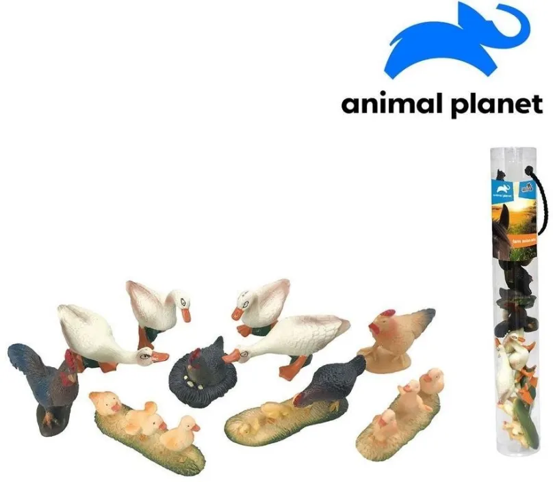 Figúrky Zvieratká v tube - farma, 5 - 8 cm, mobilné aplikácie na zobrazenie zvieratiek, 10 ks