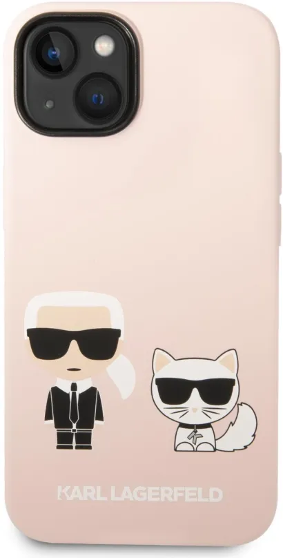 Kryt na mobil Karl Lagerfeld MagSafe Kompatibilný Kryt Liquid Silicone Karl and Choupette pre iPhone 14 Pink