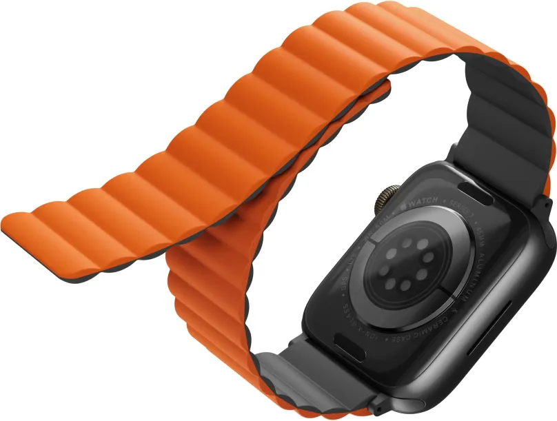 Remienok Uniq Revix Reversible Magnetic remienok pre Apple Watch 45/44/42MM šedý/oranžový