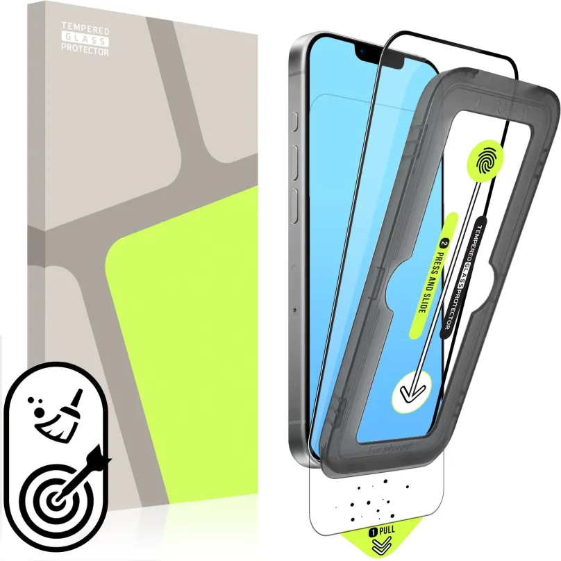 Ochranné sklo Tempered Glass Protector pre iPhone 14 Plus/13 Pre Max - Case Friendly + samoinštalačný rámček