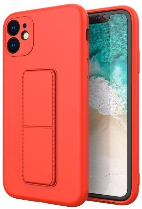 Kryt na mobil Kickstand silikónový kryt na iPhone 7/8/SE 2020, červený