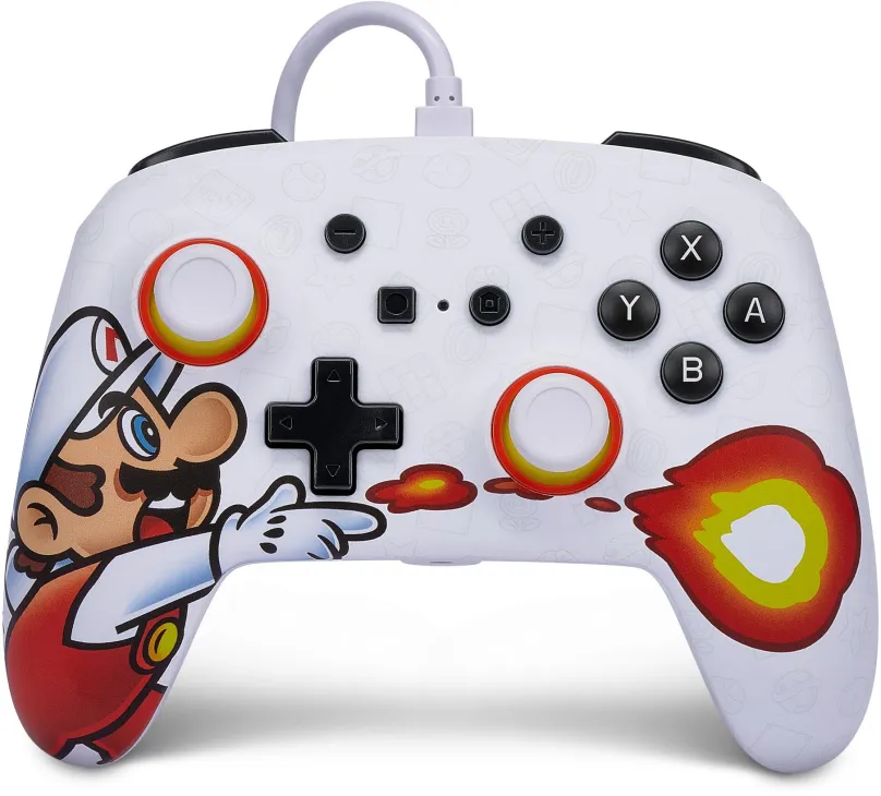 Gamepad PowerA Enhanced Wired Controller pre Nintendo Switch - Fireball Mario