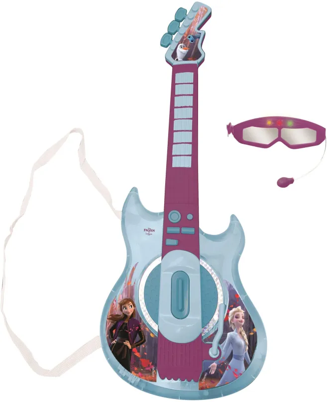 Detská gitara Lexibook Frozen Elektronická svetelná gitara s mikrofónom v tvare okuliarov