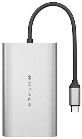 Replikátor portov HyperDrive USB-C To Dual HDMI Adaptér + PD over USB (M1) - Duálny HDMI - USB-C adaptér, strieborný