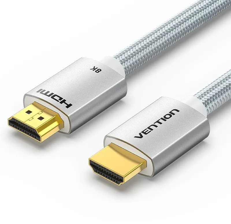 Video kábel Vention HDMI 2.1 Cable 8K, prepojovací, Silver Aluminum Alloy Type