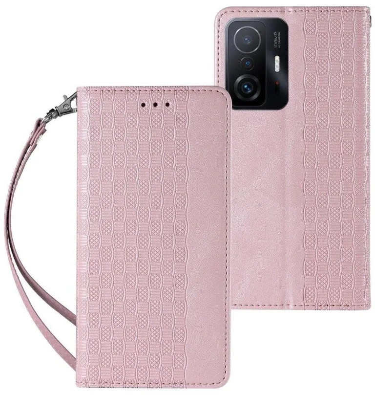 Puzdro na mobil Magnet Strap knižkové kožené puzdro na Samsung Galaxy A12 5G, ružové