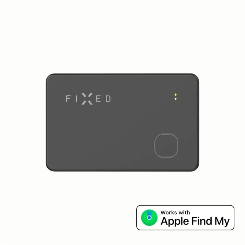 Bluetooth lokalizačný čip FIXED Tag Card s podporou Find My bezdrôtové nabíjanie čierny