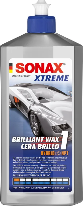 Vosk auto SONAX Xtreme Brilliant Wax 1 - vosk, 500ml, karnaubský, tekutý, objem 500ml,