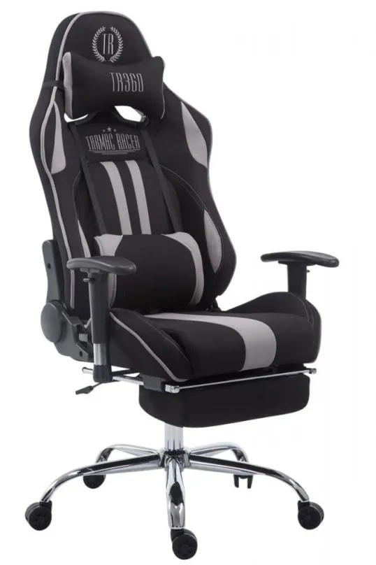 Herná stolička BHM GERMANY Racing Limit, textil, čierna / šedá