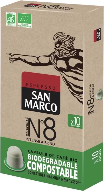 Kávové kapsule San Marco BIO N°8 (10 x 5,1 g/box)