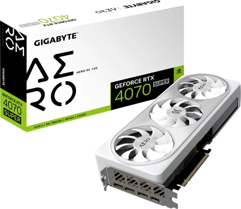 Grafická karta GIGABYTE GeForce RTX 4070 SUPER AERO OC 12G, 12 GB GDDR6X (21000 MHz), NVI