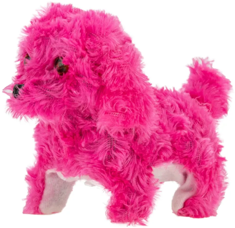 Interaktívna hračka Vergionic 0477 Interaktívny psík chodiaci a štekací tmavo ružový