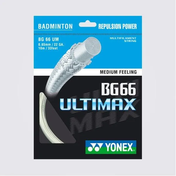 Bedmintonový výplet Yonex BG 66, Ultimax, 0,65mm, 10m, METALLIC WHITE