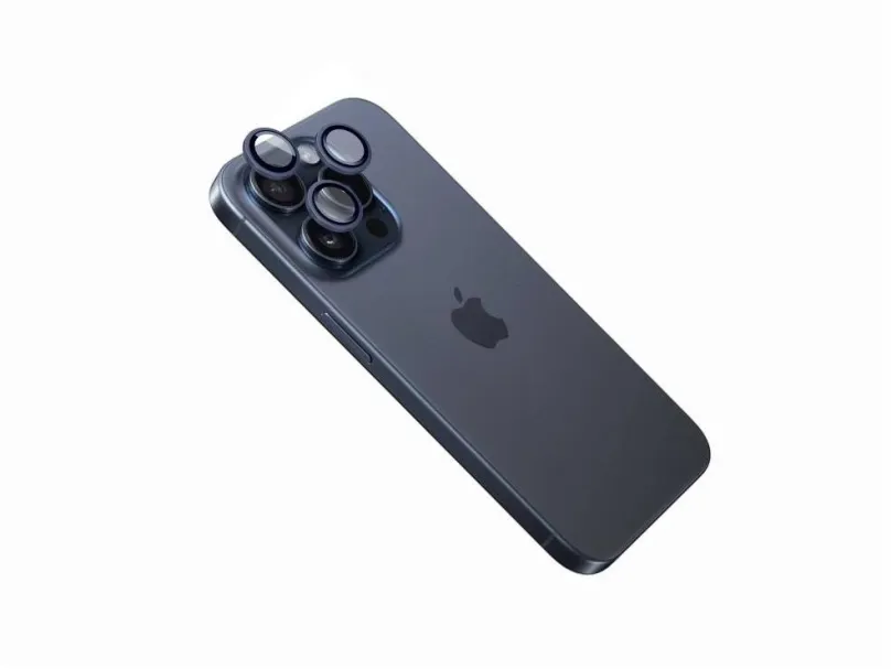 Ochranné sklo FIXED Camera Glass pre Apple iPhone 15 Pro/15 Pro Max tmavo modrá
