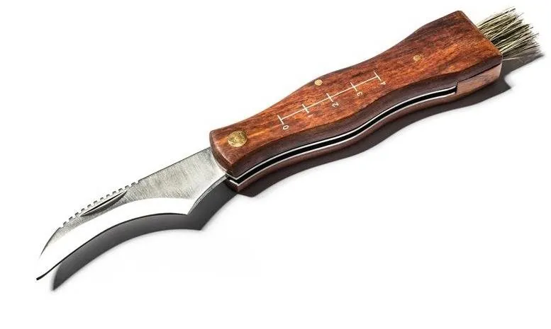 Nôž KIK KX7581 Drevený hubársky nožík so štetcom
