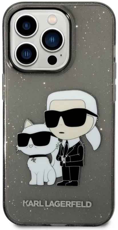 Kryt pre mobil Karl Lagerfeld IML Glitter Karl and Choupette NFT Zadný Kryt pre iPhone 14 Pro Max Black