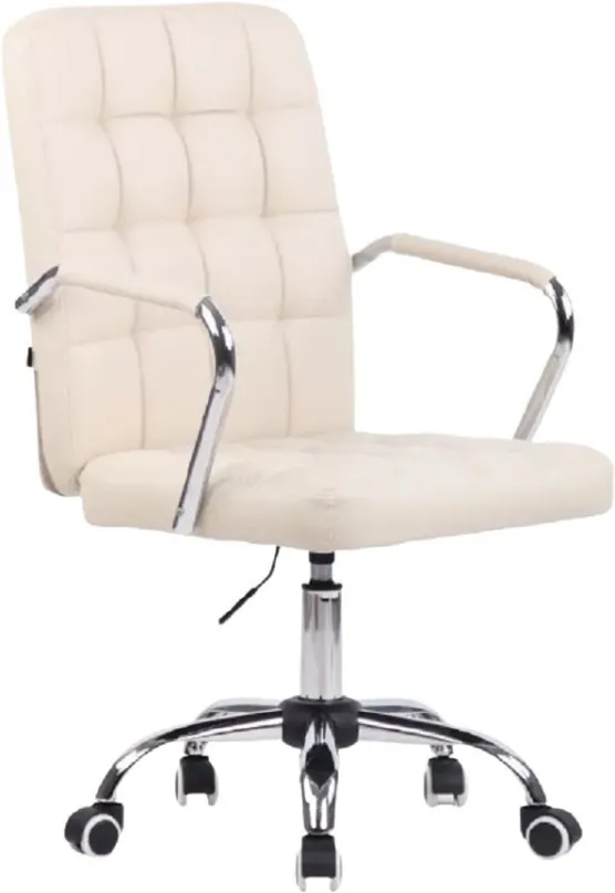 Kancelárska stolička BHM GERMANY Terni, syntetická koža, krémová